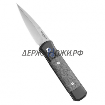Нож Godson Satin Black Marbled Carbon Fiber Pro-Tech складной автоматический PT704M